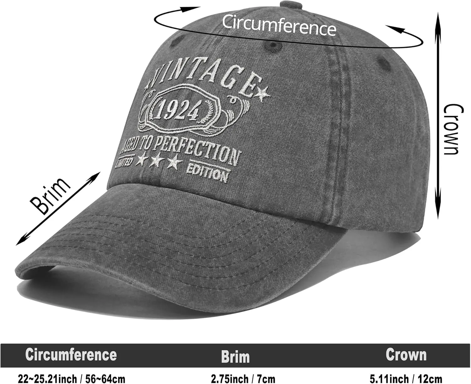 1924-1995 Birthday Gifts for Men Women,Personalized 30th-100th Birthday Ideas Gift,Parents Vintage Hat,