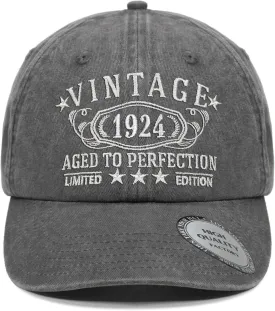 1924-1995 Birthday Gifts for Men Women,Personalized 30th-100th Birthday Ideas Gift,Parents Vintage Hat,