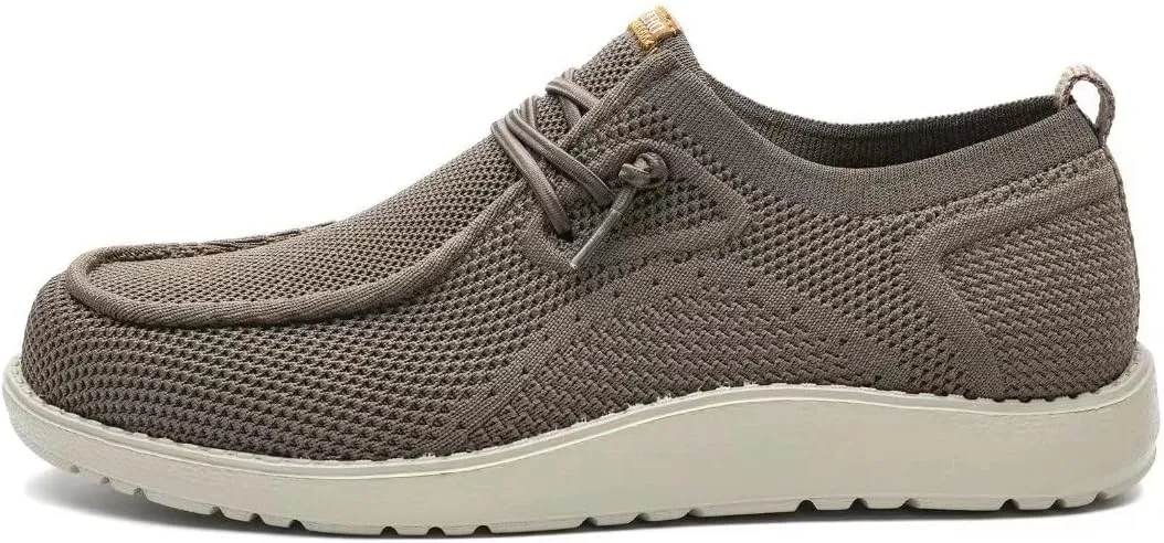 1TAZERO Men's Wide Comfortable Boat Shoes - Loafers with Arch Support, Black