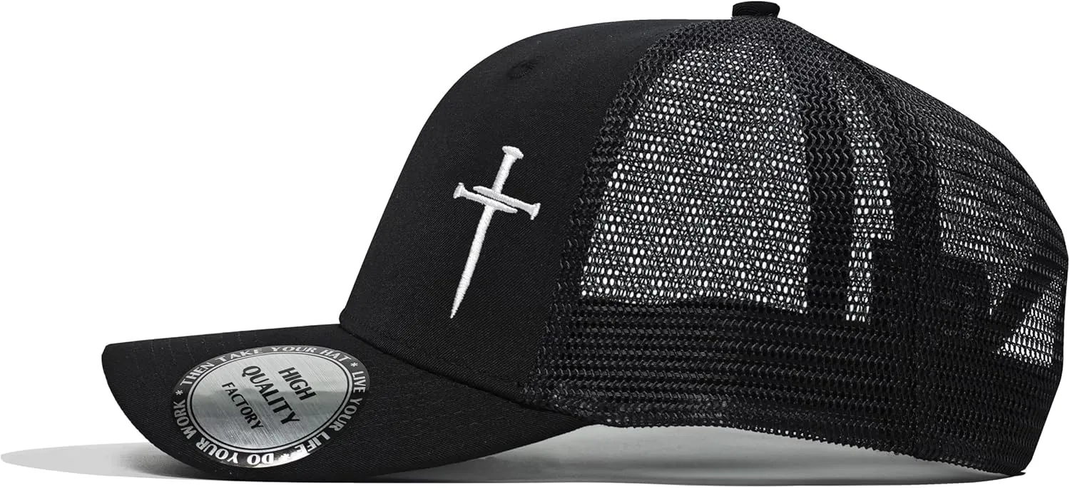 Christian Hats for Men Women,Jesus 3 Nail Cross Hat Christian Religious Gifts for Birthday/Christmas