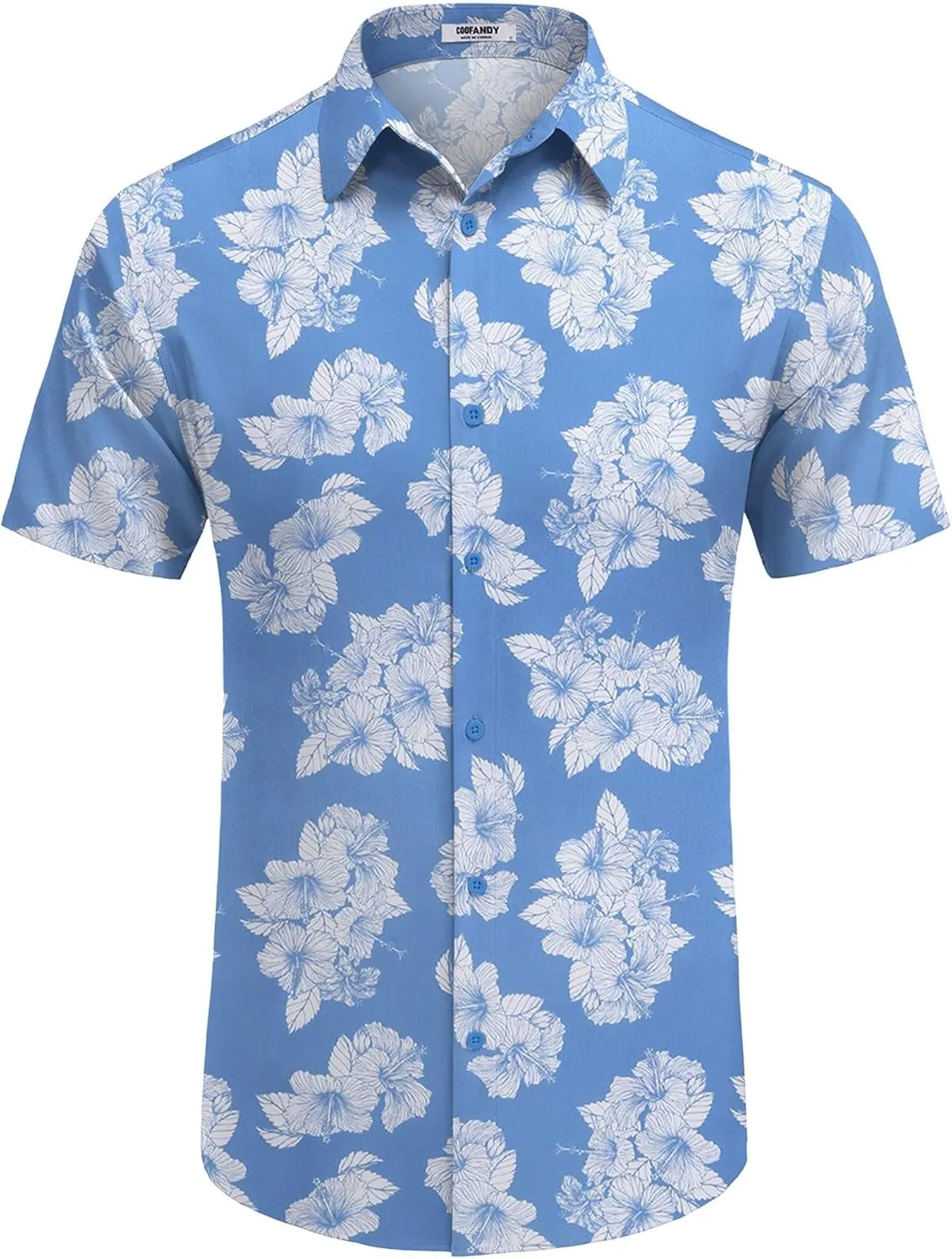 COOFANDY Mens Hawaiian Shirt Short Sleeve Button Down Shirts Tropical Floral Summer Beach Shirts