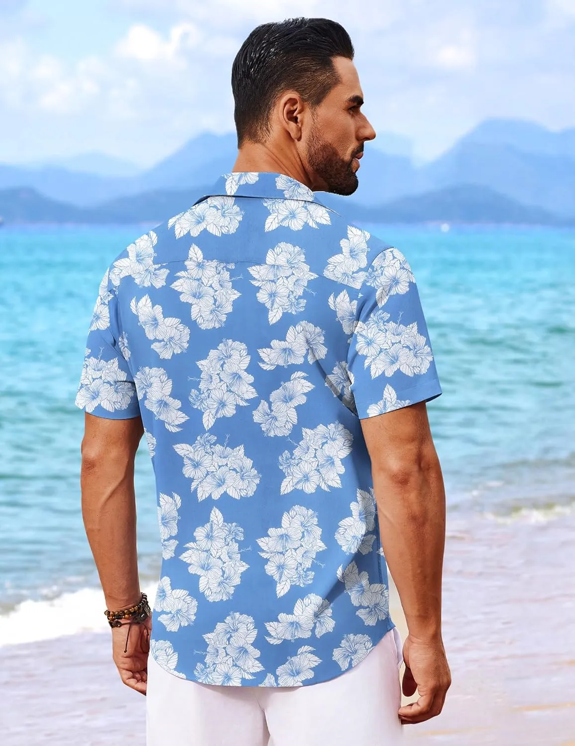 COOFANDY Mens Hawaiian Shirt Short Sleeve Button Down Shirts Tropical Floral Summer Beach Shirts