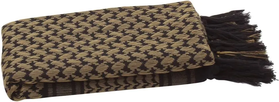 Explore Land Cotton Shemagh Keffiyeh Tactical Desert Scarf Neck Head Wrap with Tassel for Men Women