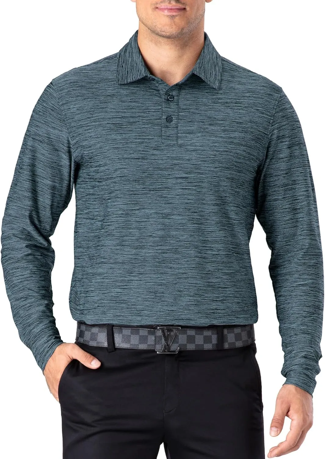 NAVISKIN Men's Polo Shirts Quick Dry Golf Shirts UPF 50 Long and Short Sleeve Moisture Wicking Polo Shirts