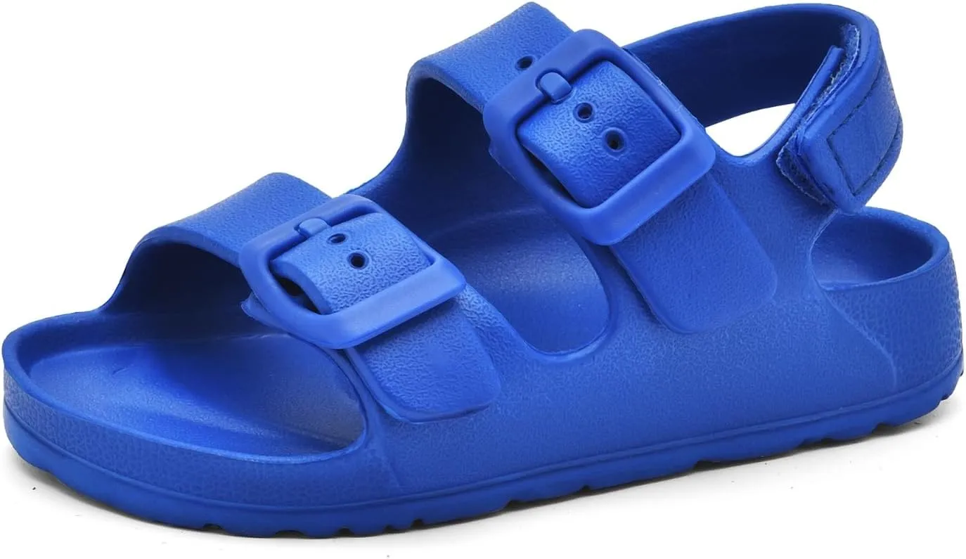 Toddler Unisex Adjustable Buckle Sandals ?C Comfortable Open Toe Beach & Pool Shoes for Boys & Girls with Back Strap