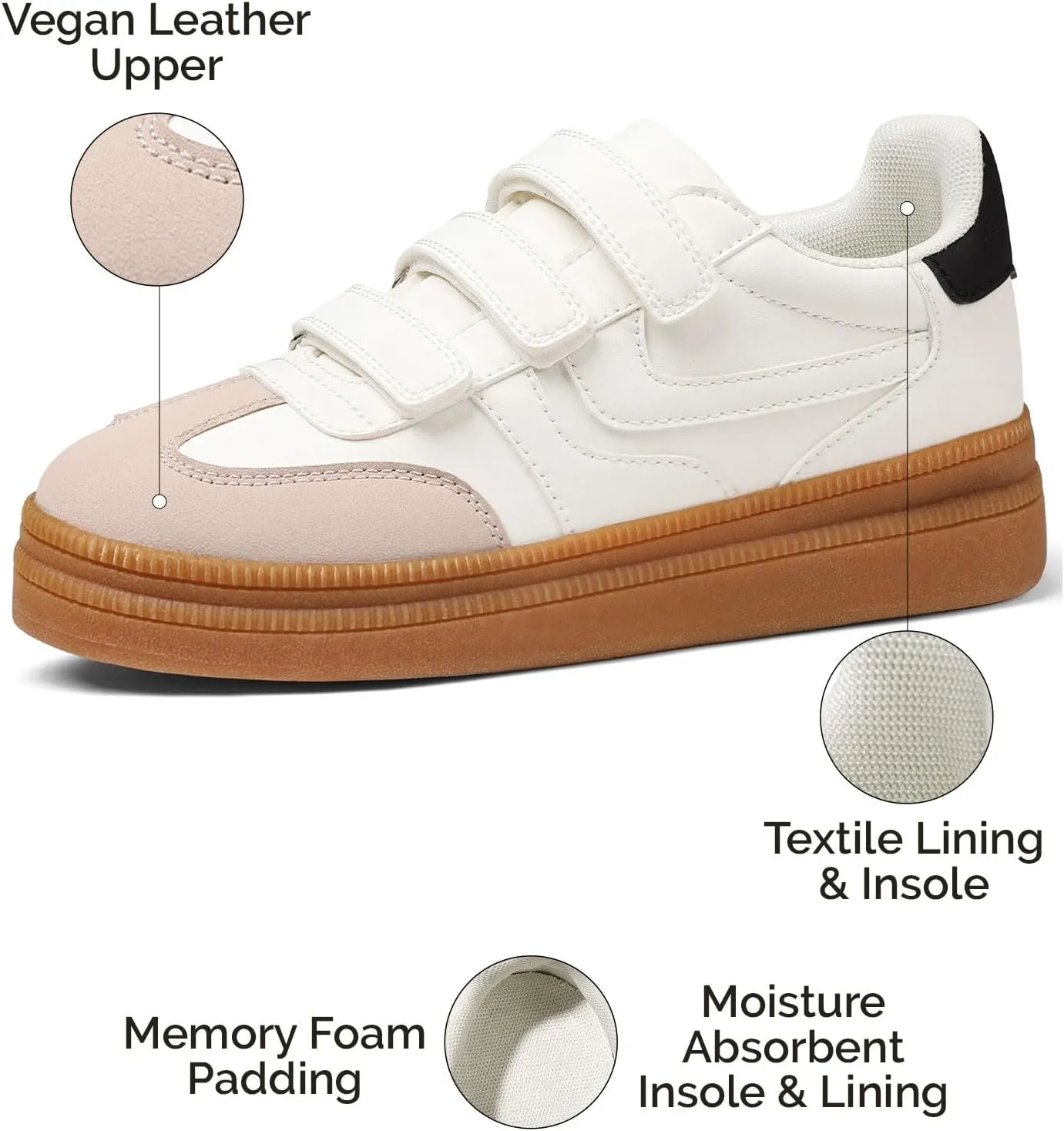 VOMIRA Platform Sneakers for Women Memory Foam Insole Womens Sneakers Lightweight Non-Slip Running Shoes Casual Slip On Walking Shoes