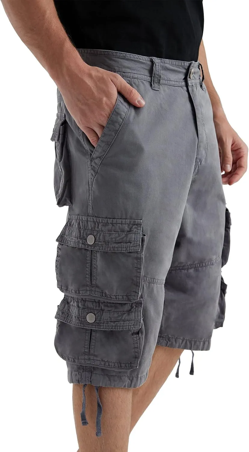 YGREYG Mens Cargo Shorts Long Capri Below The Knee Shorts 3/4 Relaxed Fit Long Shorts with Pockets